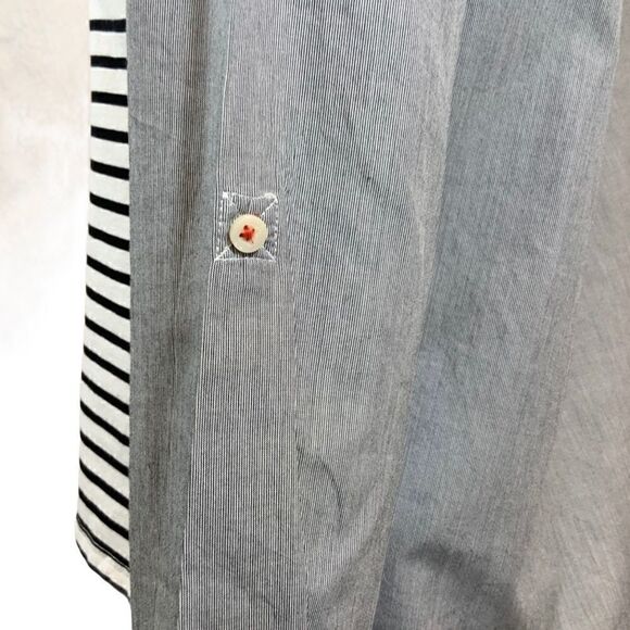 ANTHROPOLOGIE POSTCODE STRIPED LONG SLEEVE BOATNECK TOP POPLIN JERSEY SIZE XS - Picture 3 of 8
